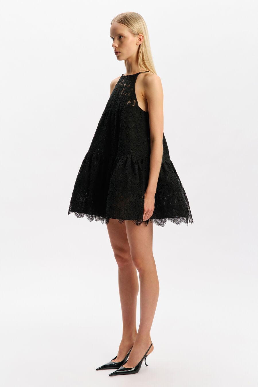 EMMERY BABYDOLL MINI DRESS in colour Black