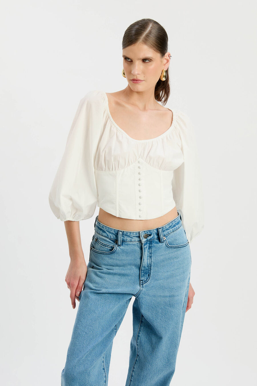 Delphina Barrel Leg Jean