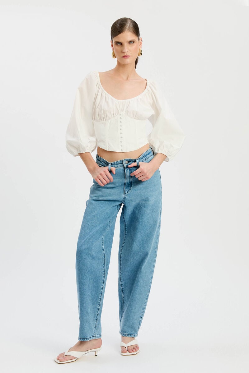 DELPHINA BARREL LEG JEAN in colour Vintage