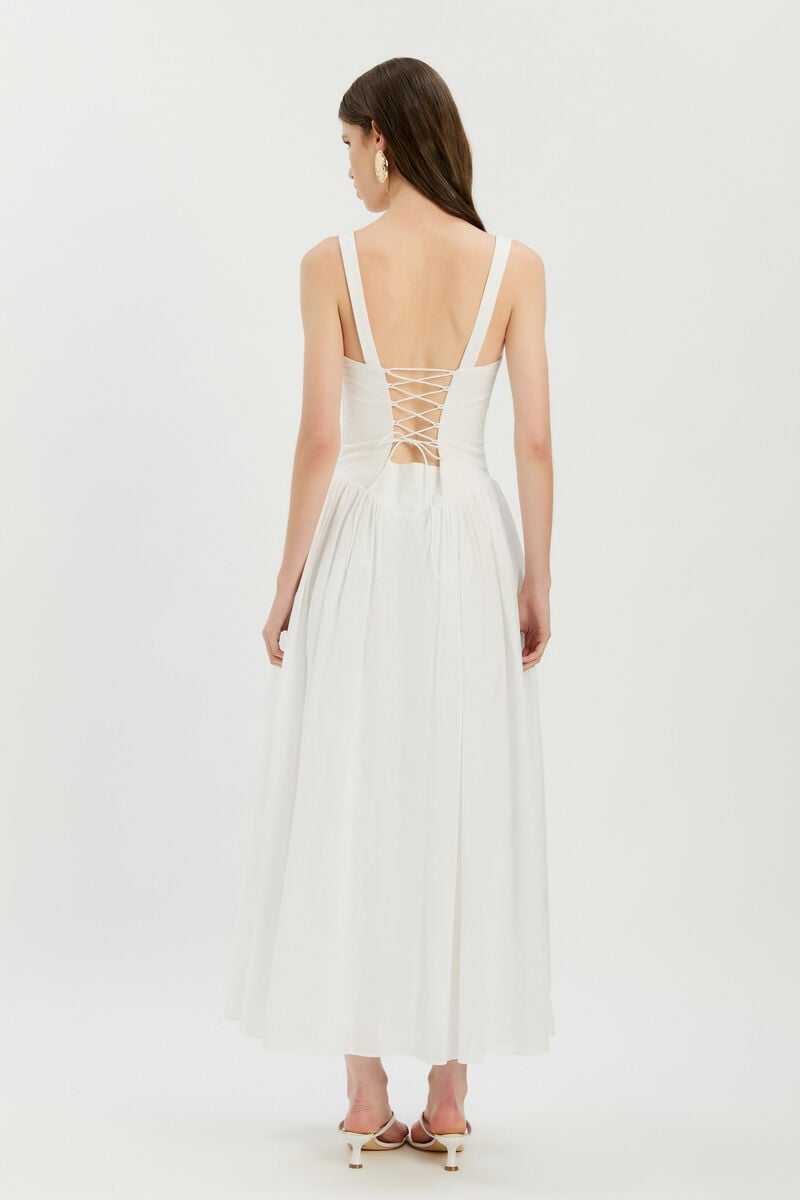 THEODORA COTTON MAXI DRESS in colour Orchid White