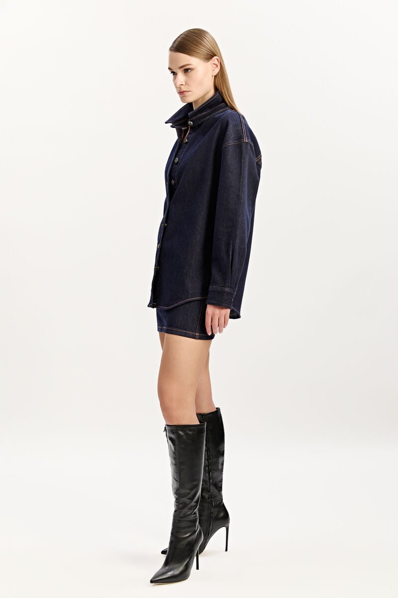 ENZA DENIM SHACKET in colour DARK