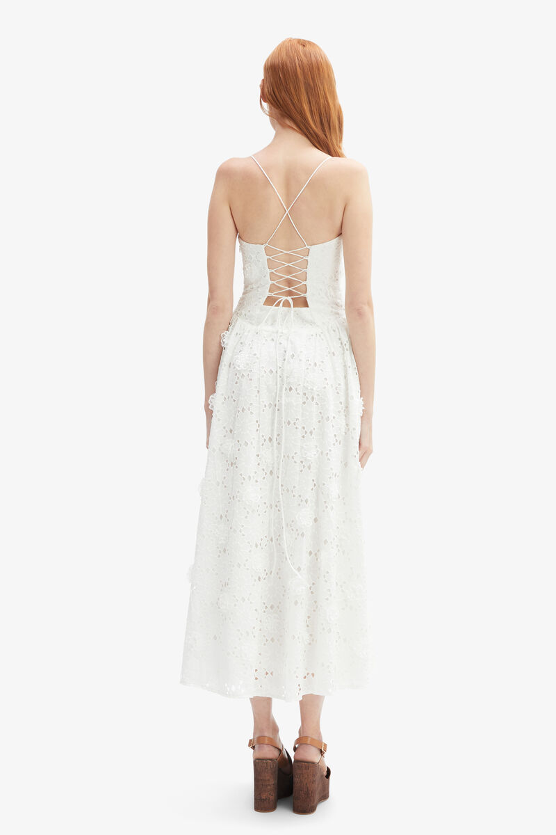 ESTIE BRODERIE MAXI DRESS in colour Orchid White
