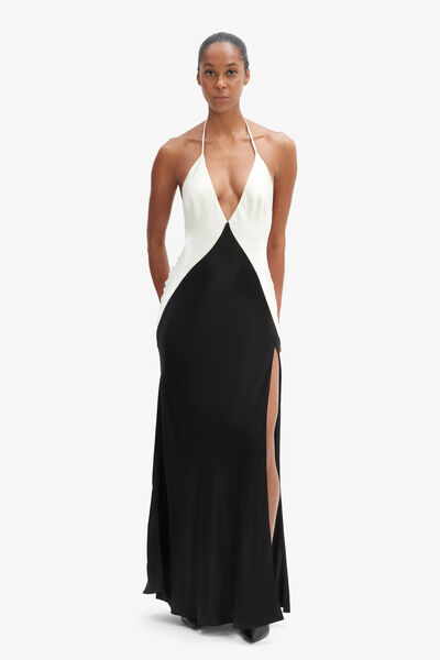 Yve Contrast Halter Dress