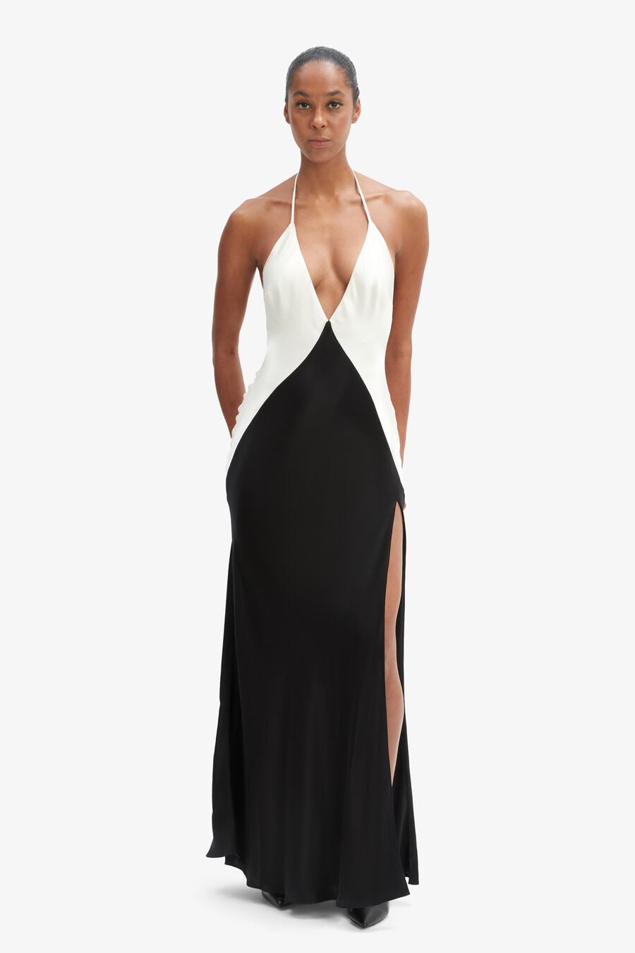 Yve Contrast Halter Dress