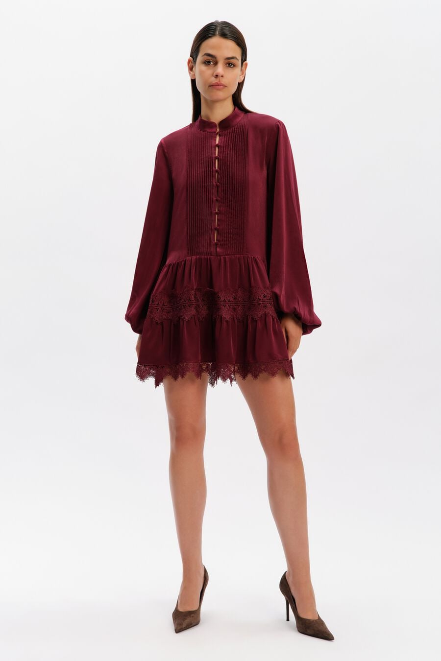 Antonia Lace Trim Mini Dress
