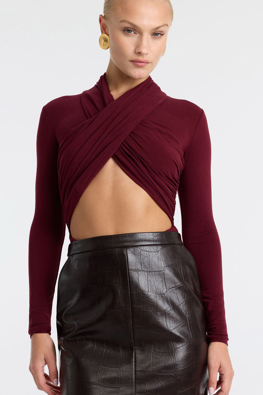 Rheba Vegan Croc Leather Skirt