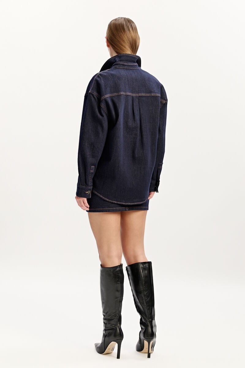 ENZA DENIM SHACKET in colour DARK