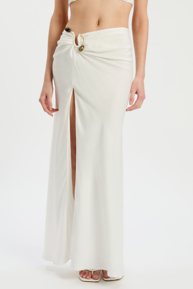DYLAN SPLIT FRONT MAXI SKIRT in colour Orchid White