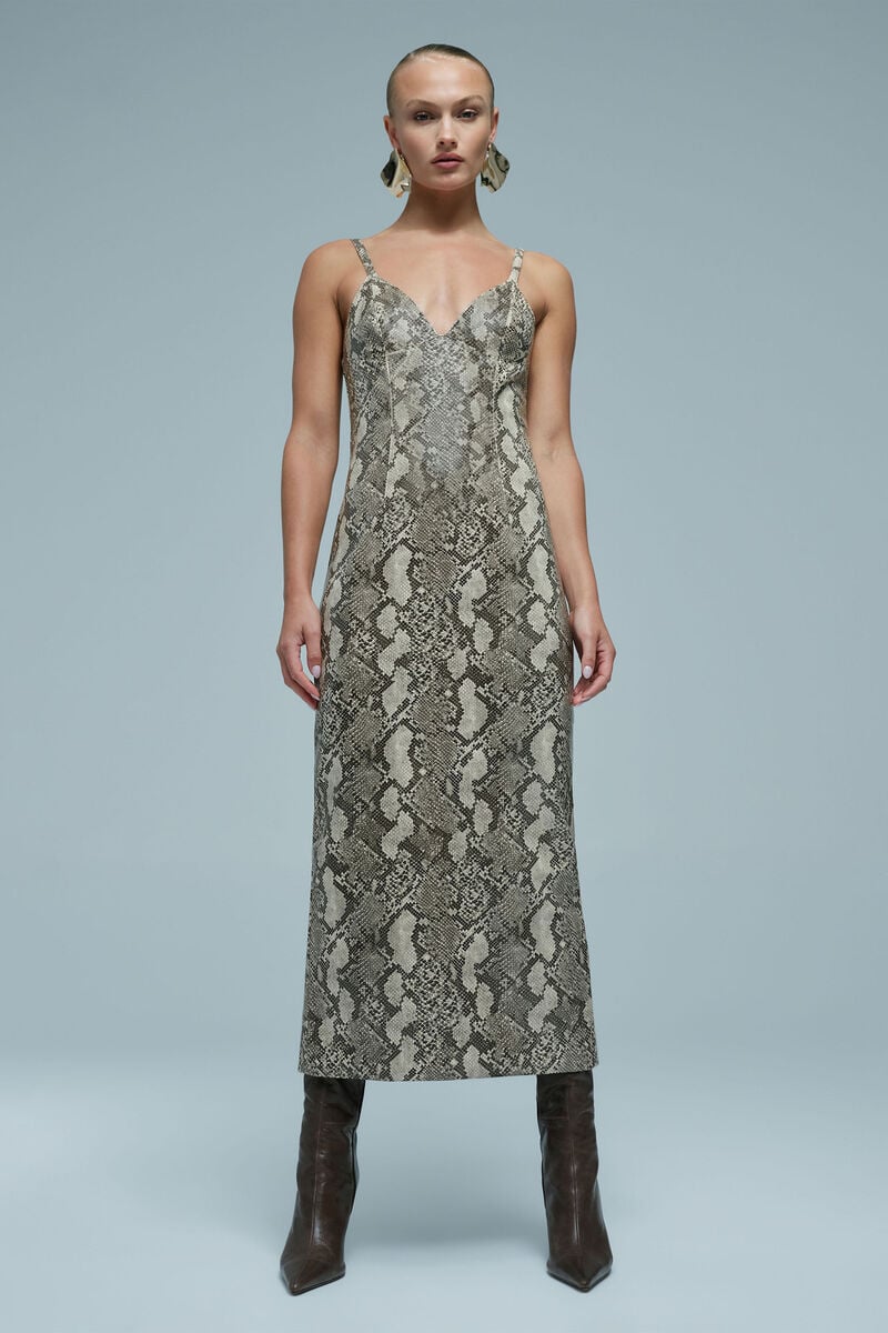 ESTINE FAUX SNAKESKIN DRESS in colour Snakeskin