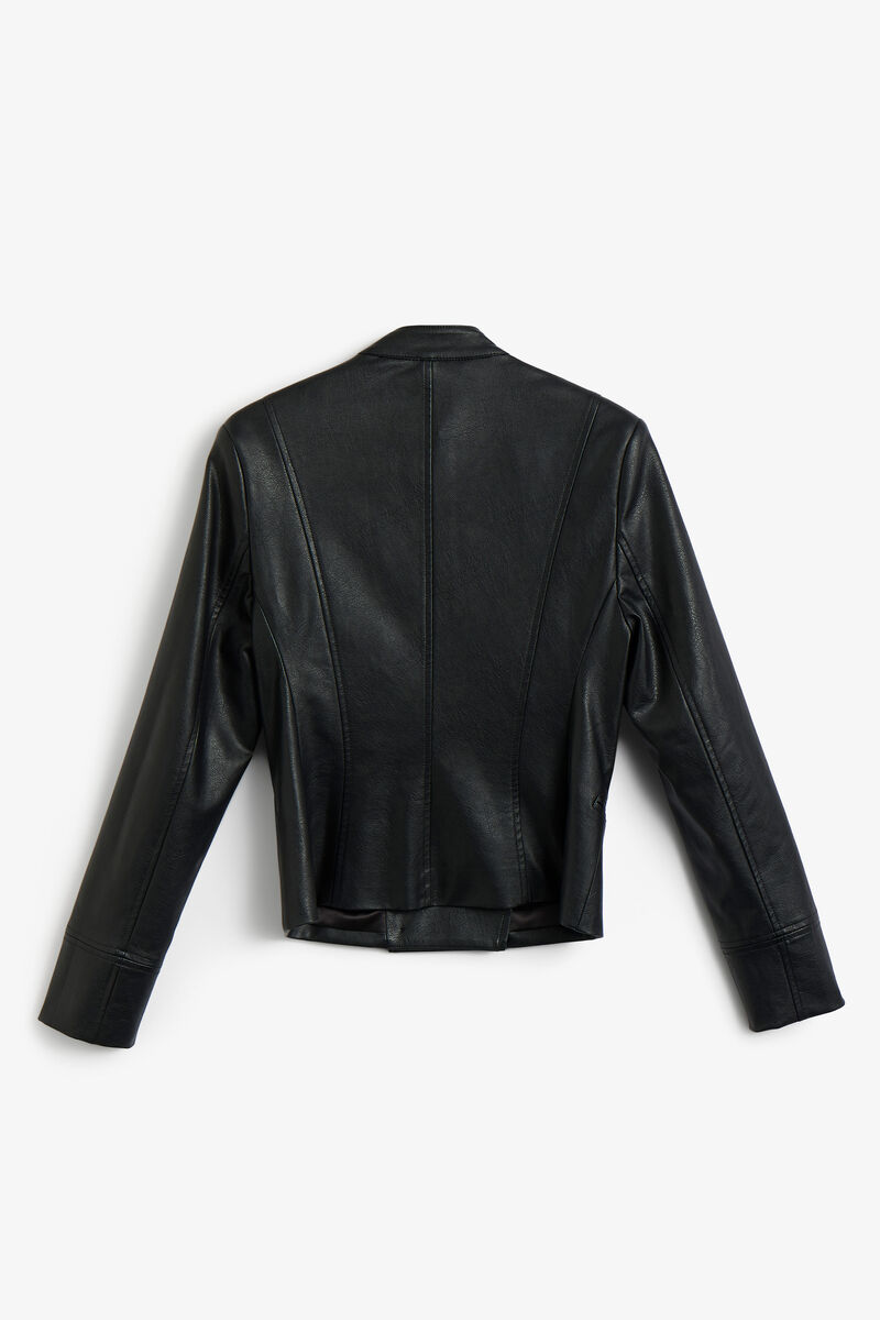 MARCELLA VEGAN LEATHER JACKET in colour Black