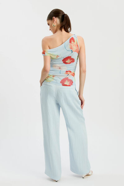 Layana Printed Mesh Asym Top