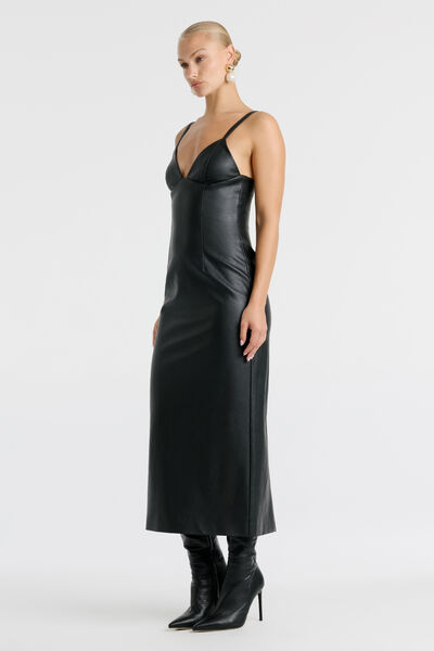 Estine Vegan Leather Dress