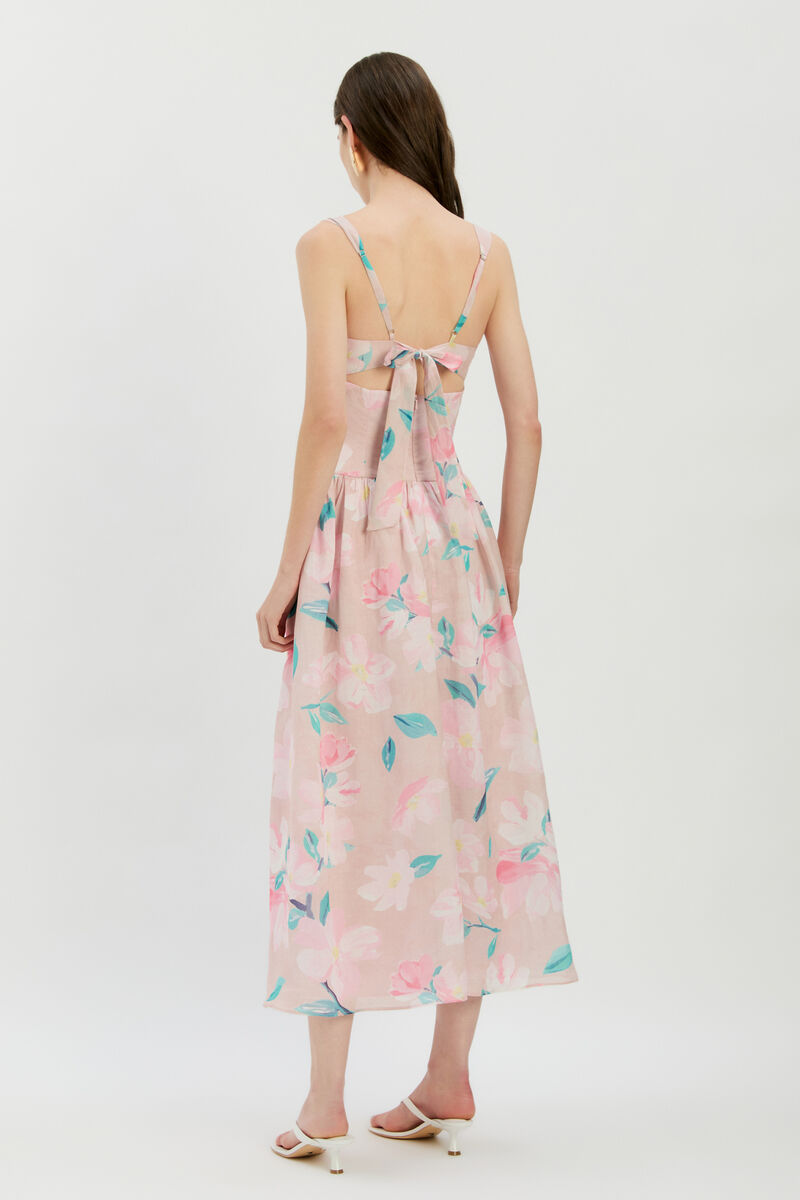 CARTIA PRINTED MIDI DRESS in colour Pink Floral