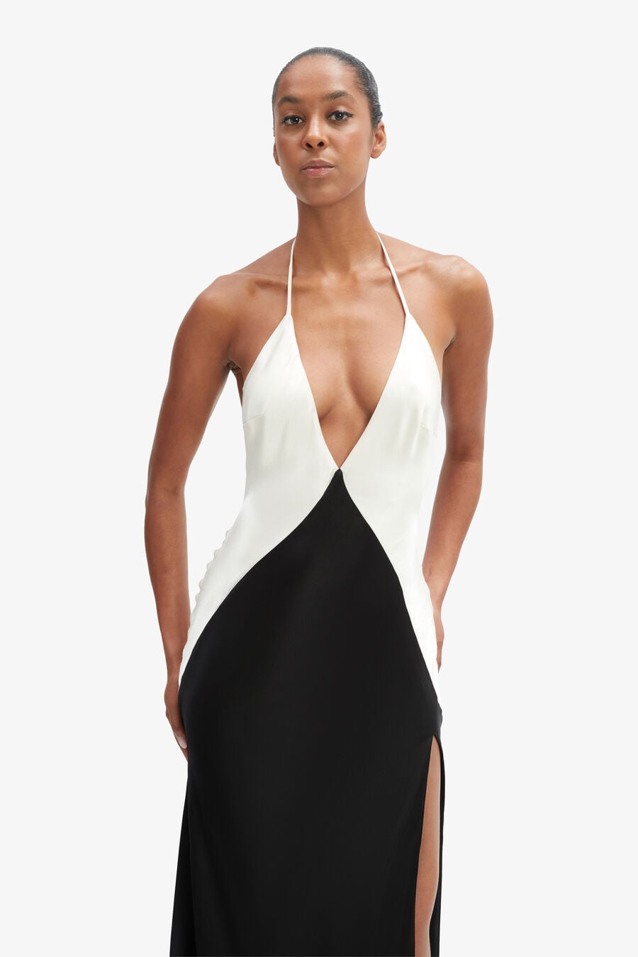 Yve Contrast Halter Dress