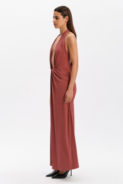 Ines Halter Neck Maxi Dress