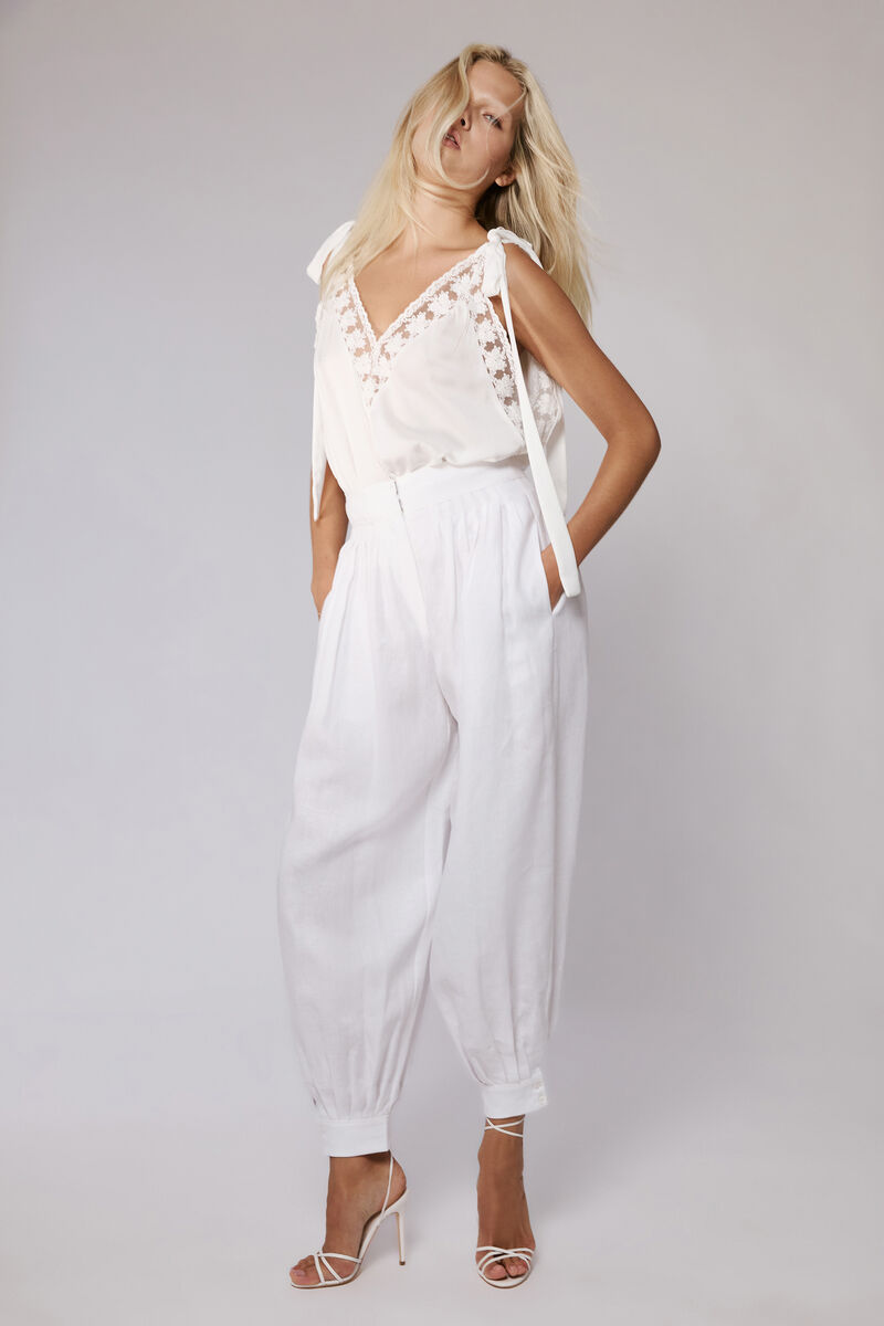 AUBREY TIE STRAP CAMI in colour Orchid White