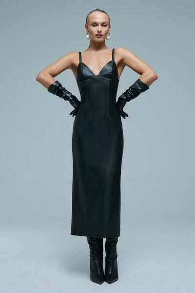 Estine Vegan Leather Dress