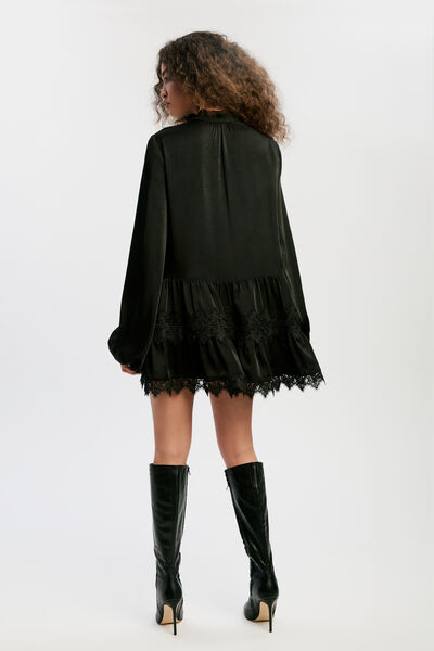 Antonia Lace Trim Mini Dress