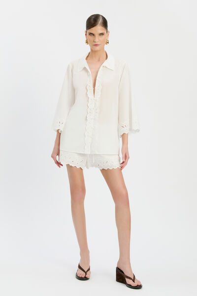 Aleria Cotton Shirt With Trim 