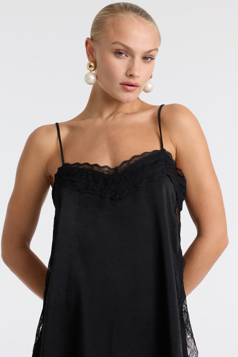 CELINA LONG LINE CAMI in colour Black