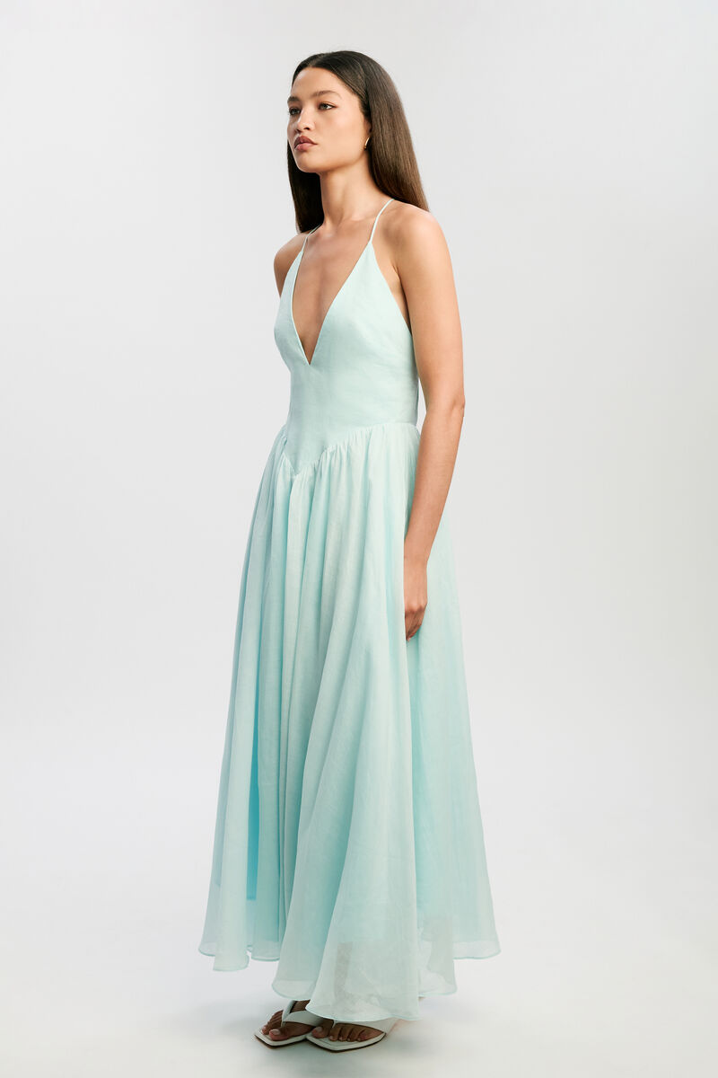ARLETHA HALTER MAXI DRESS in colour Soft Blue