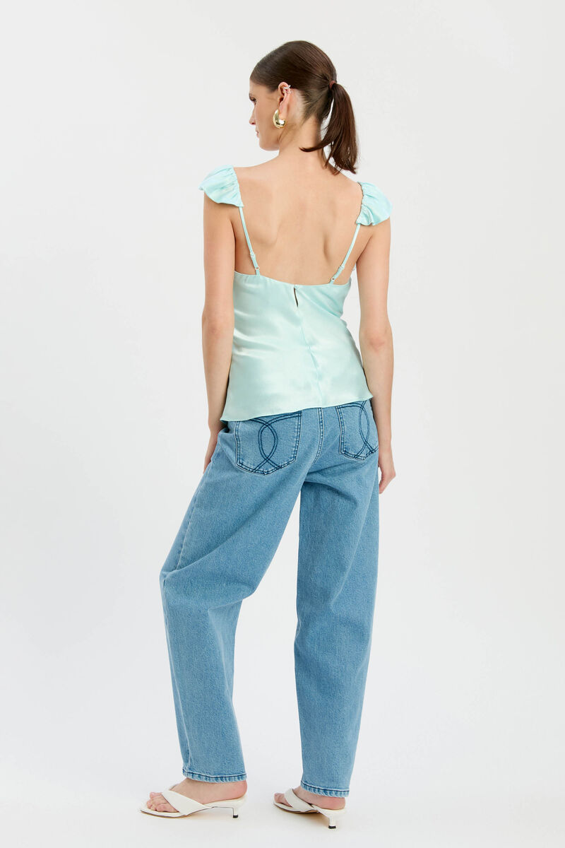 IVY LACE DETAIL CAMISOLE in colour Aqua