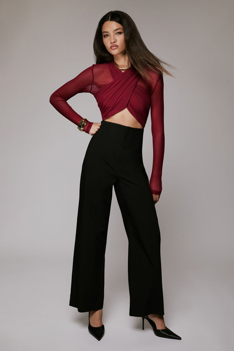 ANNA HIGH WAIST PANT in colour BLACK