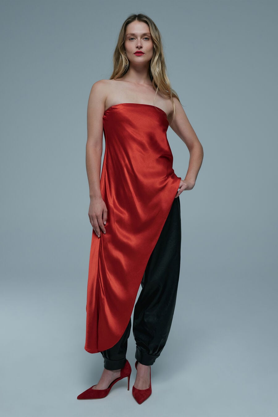 Alita Strapless Satin Tunic