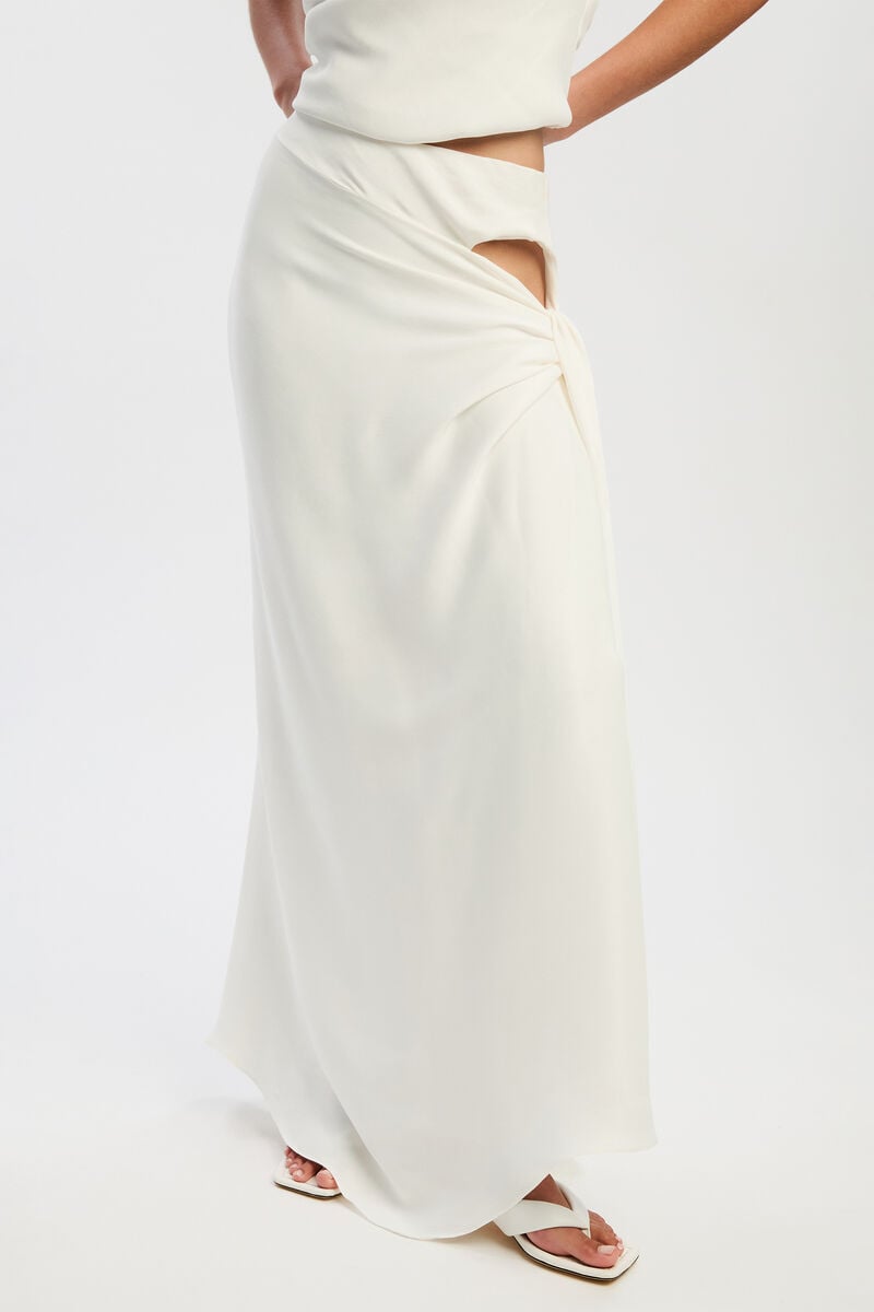 SOLENE CUT OUT MAXI SKIRT in colour Orchid White