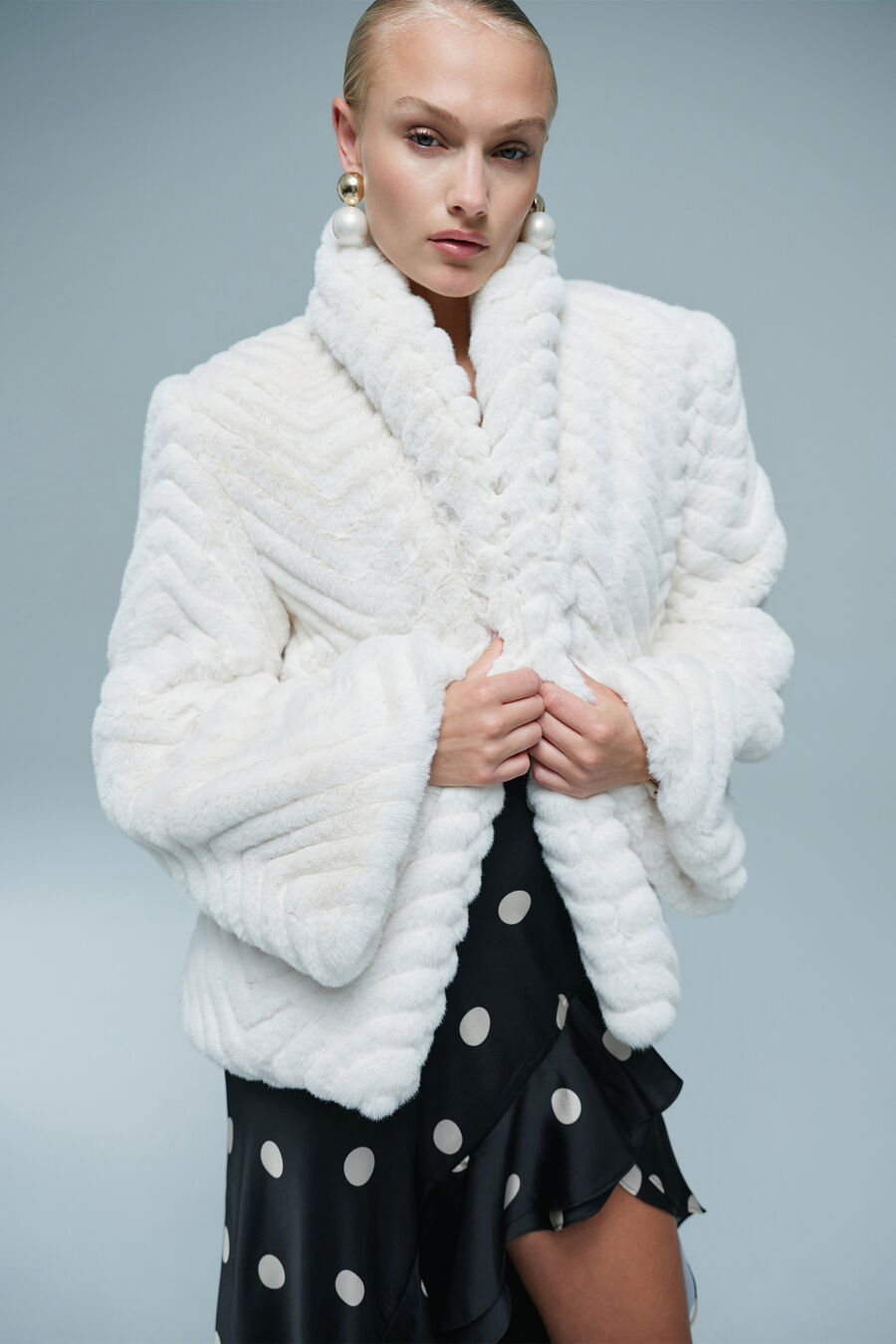 Renalda A-Line Faux Fur Coat