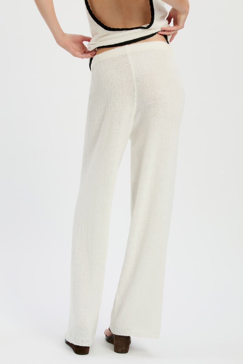 BEATRIZ HIGH RISE KNIT PANT in colour IVORY