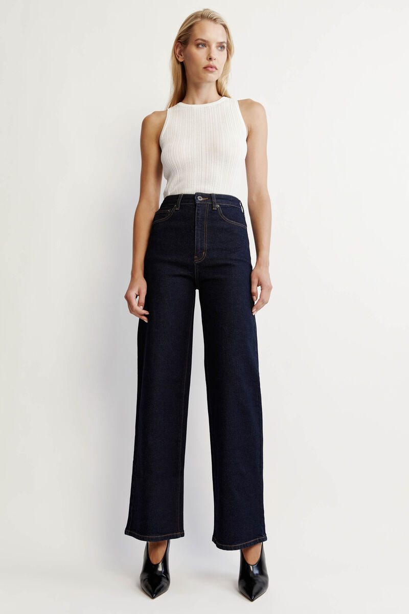 HEIDI WIDE LEG JEAN in colour Dark Denim