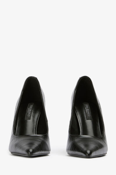 NIKI BLACK CROC HEELS