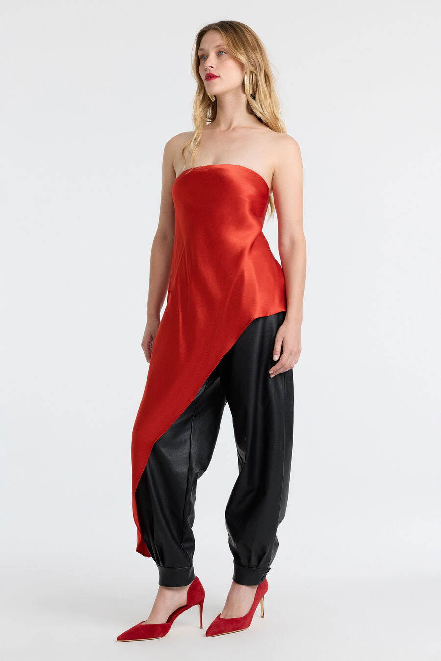 Alita Strapless Satin Tunic