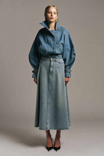 030 Denim Funnel Neck Jacket
