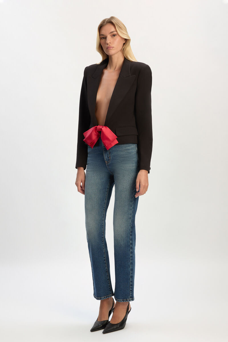 DILONE BOW FRONT BLAZER in colour BLACK