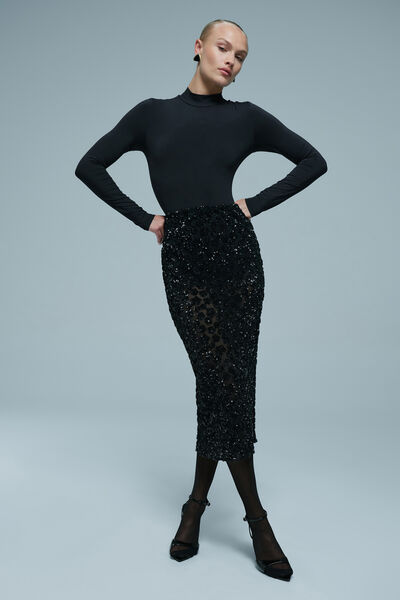 Sienna Sheer Sequin Midi Skirt