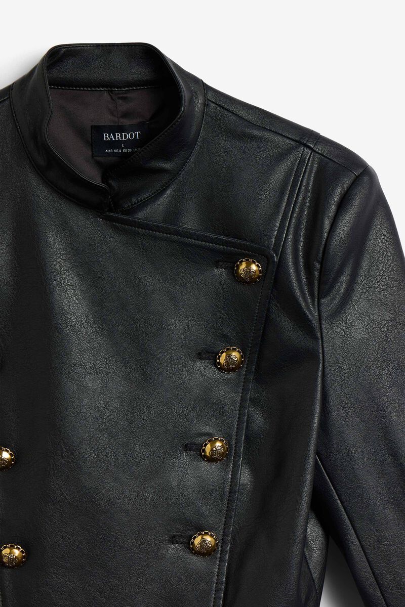 MARCELLA VEGAN LEATHER JACKET in colour Black
