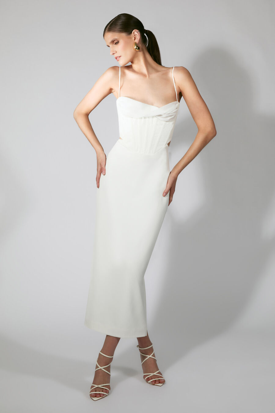 MARTINI MIDI DRESS in colour Ivory