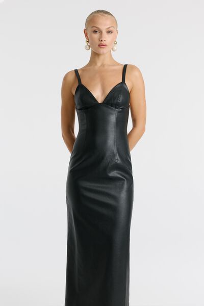 Estine Vegan Leather Dress