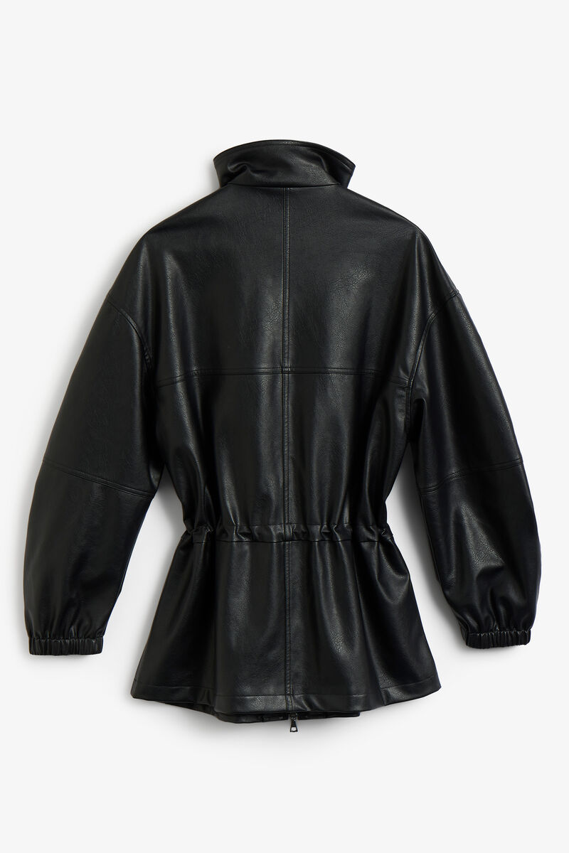 ANJA VEGAN LEATHER JACKET in colour Black