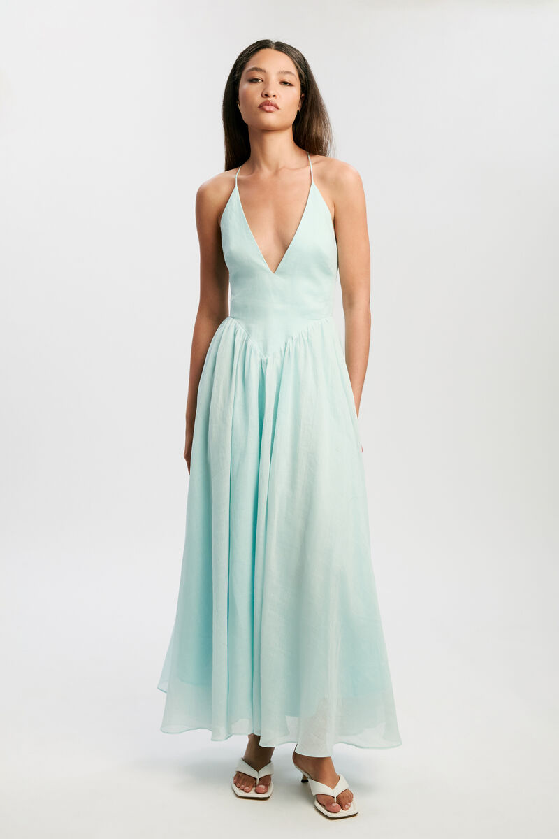ARLETHA HALTER MAXI DRESS in colour Soft Blue