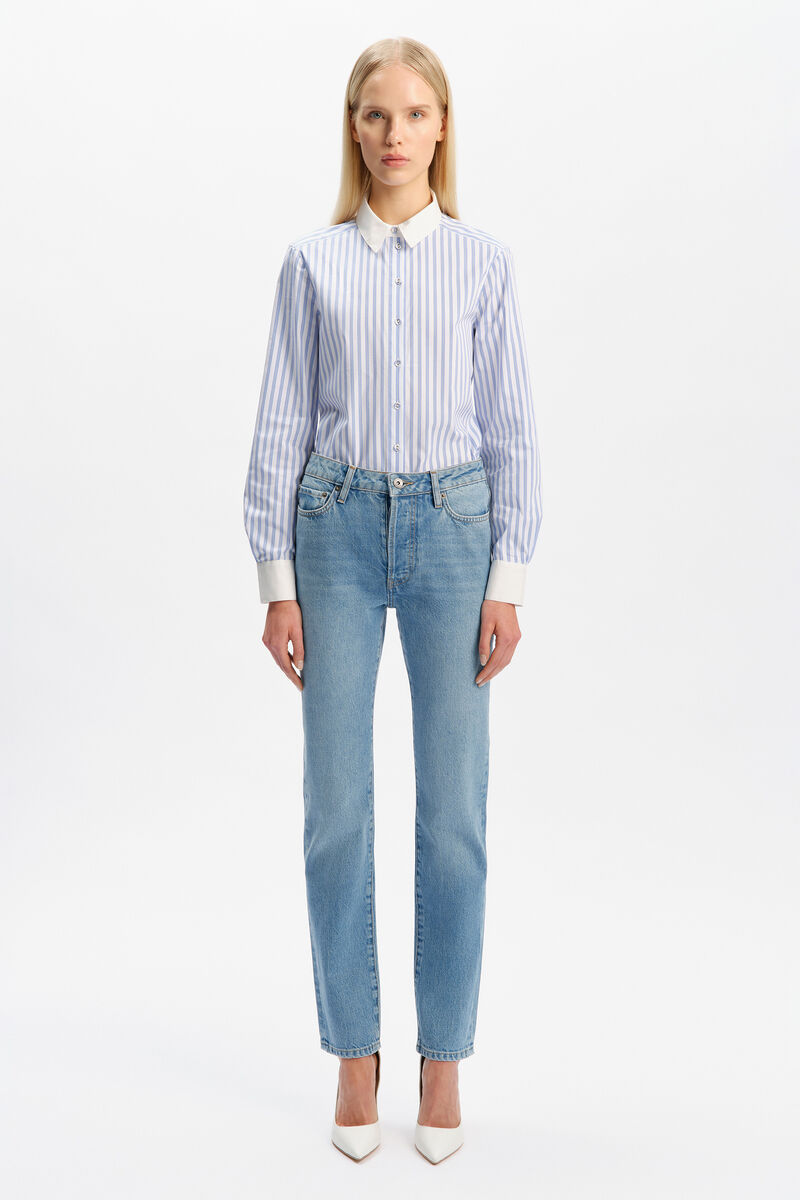 SOLIEA STRIPED SHIRT in colour BLUE/WHTE