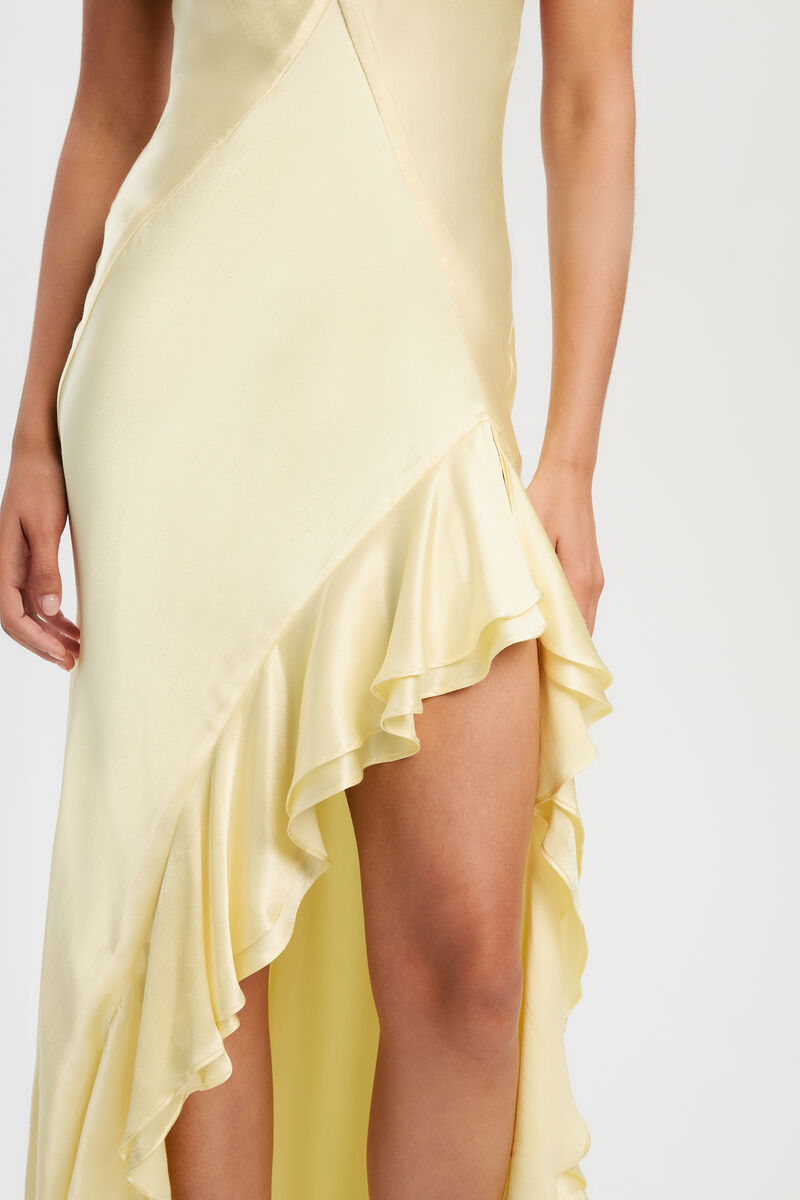 SELENE HALTER MAXI DRESS in colour Canary Yellow
