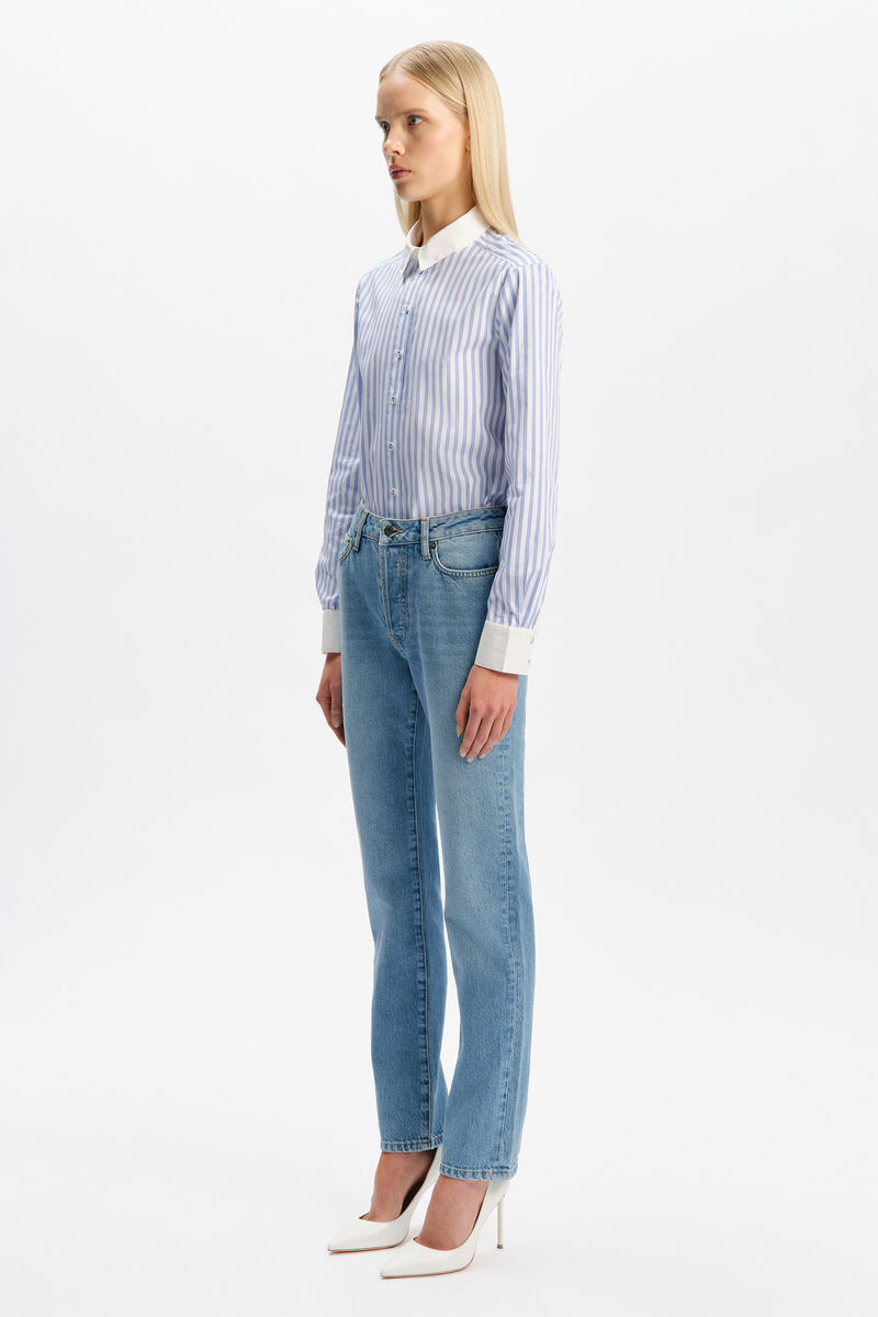 SOLIEA STRIPED SHIRT in colour BLUE/WHTE