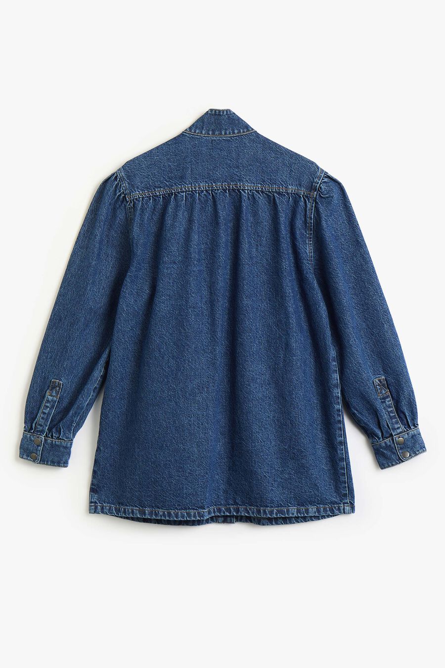 030 DENIM OVERSIZED MINI DRESS in colour DARK BLUE
