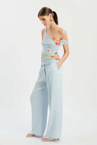 Layana Printed Mesh Asym Top