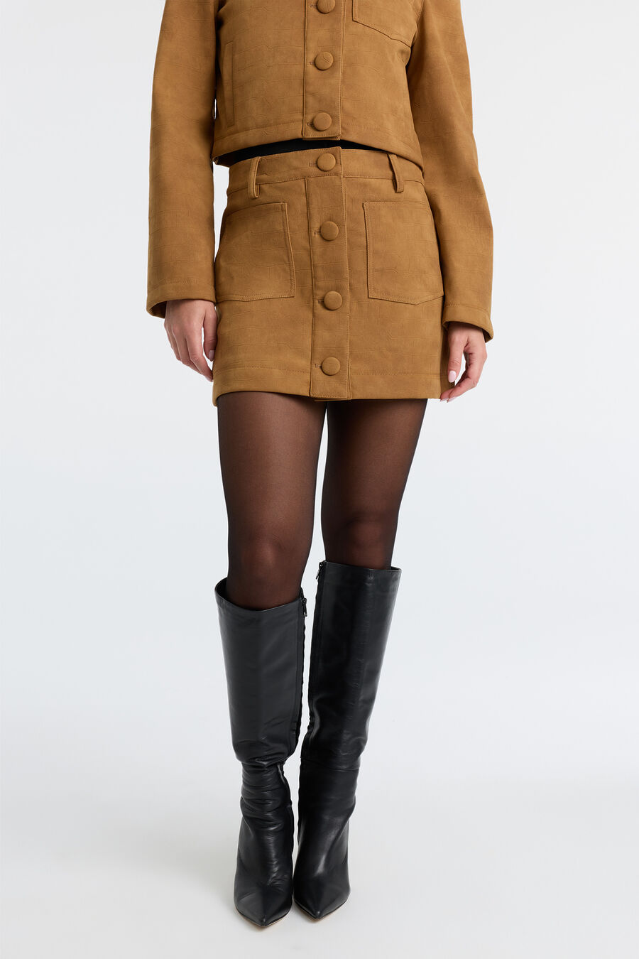 Lorenzo Croc Vegan Suede Skirt