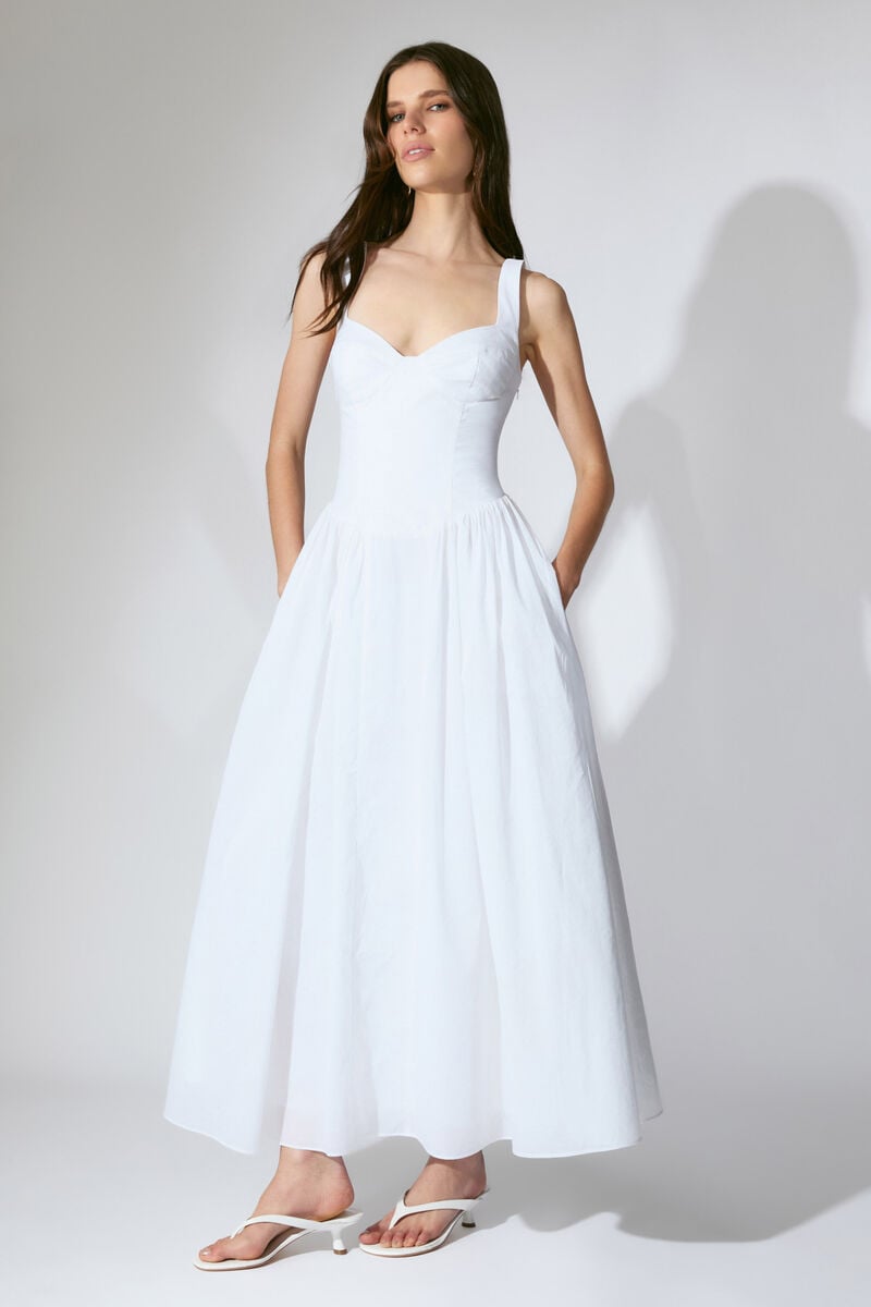 THEODORA COTTON MAXI DRESS in colour Orchid White