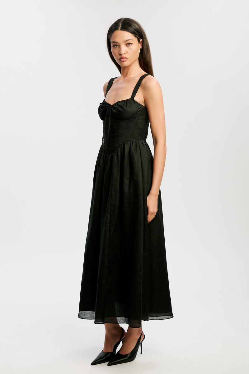 ESRA MIDI DRESS in colour BLACK